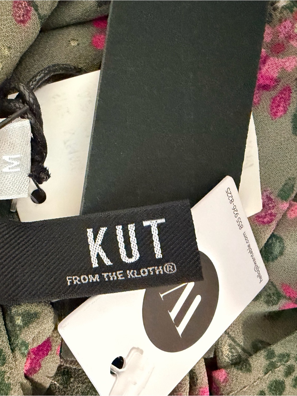 Kut from the Kloth Olive Green Floral Crossover Blouse - Picture 4 of 6